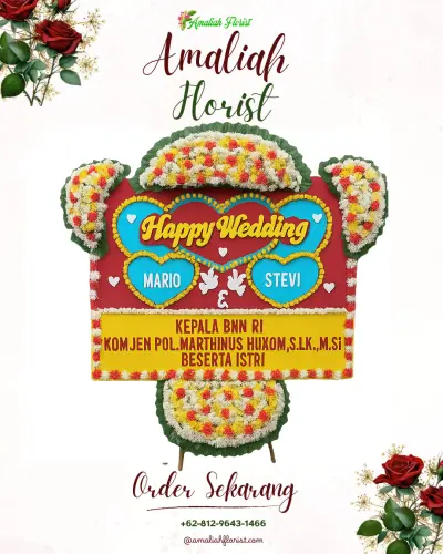 Karangan Papan Bunga Pernikahan di Purborejo